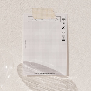 A5 Brain Dump Insert | Planner  | Printable | Minimal | Functional | Minimalist Planning | Lifestyle Planning | Notes | Lists