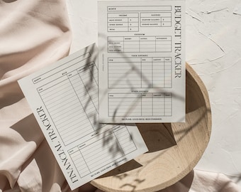 Finansiell spårning med halv bokstav | Budgetinsats | Amerikansk halv bokstav | Utskrivbar | Minimalistisk | Funktionell | Minimalistisk planering | Finansiell plan