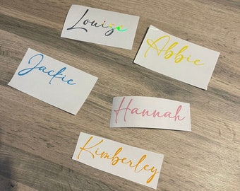 Personalized Champagne Flute Decals: Luxury Foil Stickers, Wedding Decor
