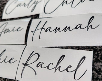 Personalized Name Vinyl Decal Stickers: Champagne Flute Glass Decoration