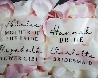 Champagne Flute Decals: Personalized Wedding Party Decor