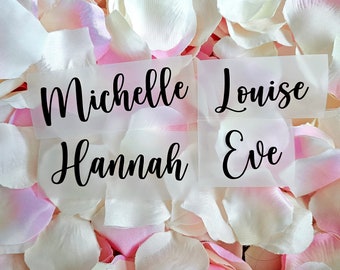 Personalized Vinyl Name Stickers: Wedding Decor, Water Bottle Decals