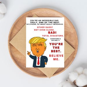 Carte de fête des pères Trump amusante pour papa | Carte drôle de fête des pères pour papa grand-père mari | Anniversaire papa | Papounet Papounet Grand-père