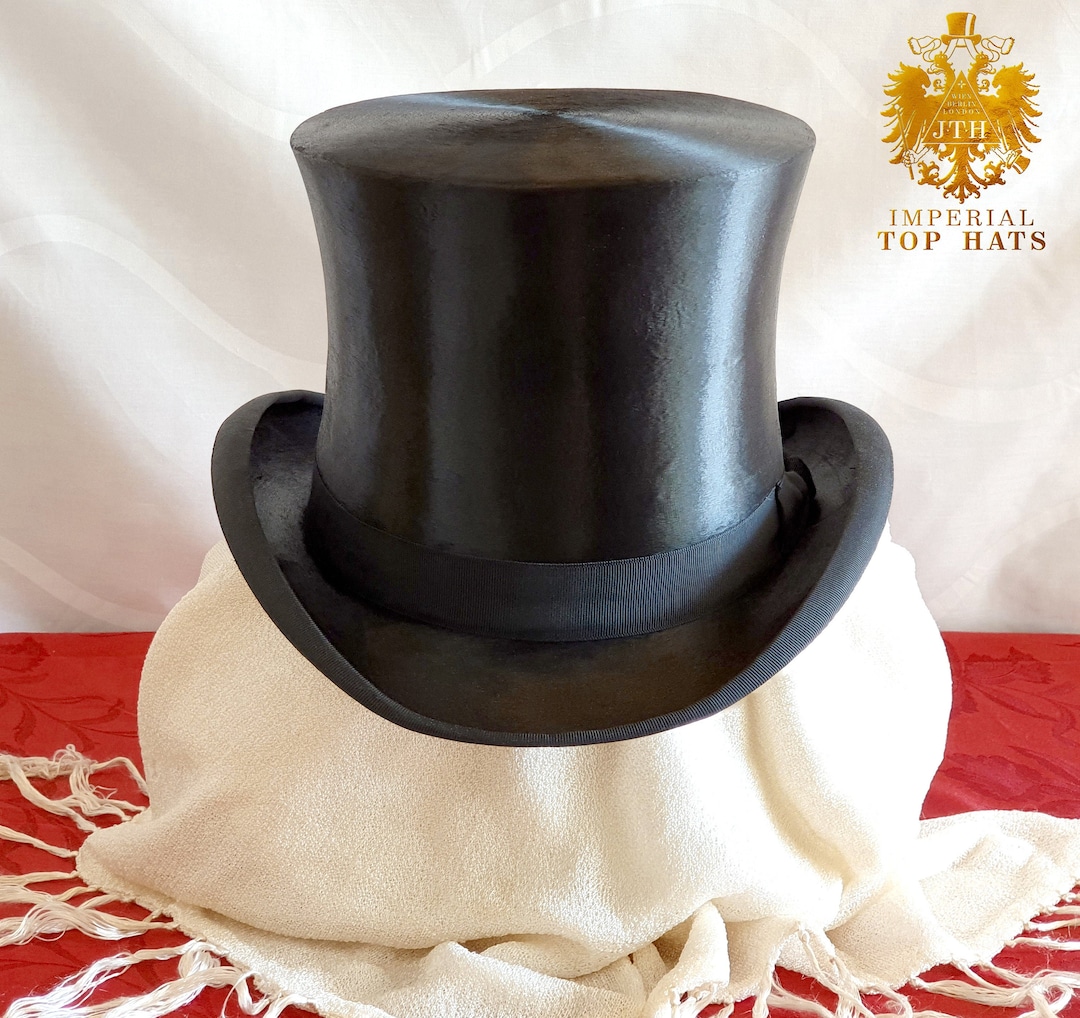Extra-tall, Extra-large Edwardian Silk Top Hat Size 3/8 UK 60 Cm 