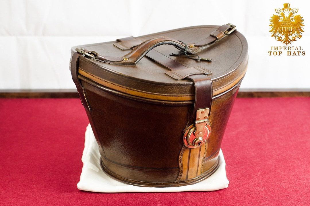 Luxury Antique Leather Top Hat Case Etsy