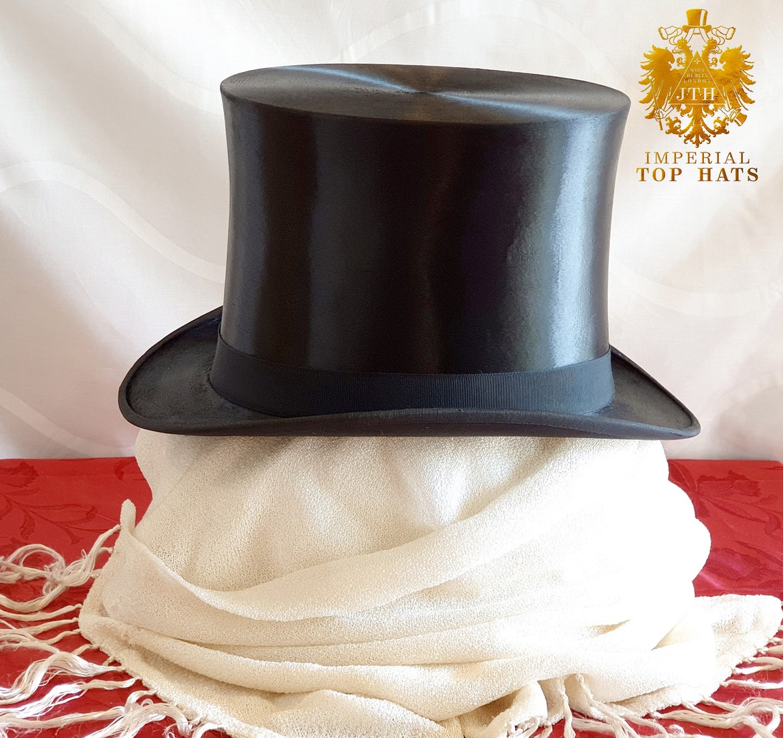 Extratall Large Edwardian Silk Top Hat Size 7 1/4 7 3/8 Etsy