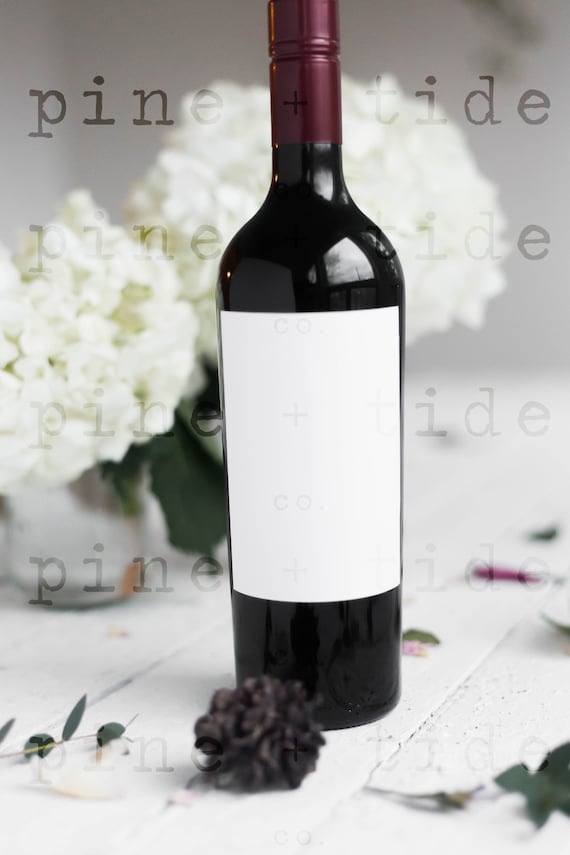 Wine Bottle Mockup Wedding Favor Stock Photo Jpeg Mockup Etsy