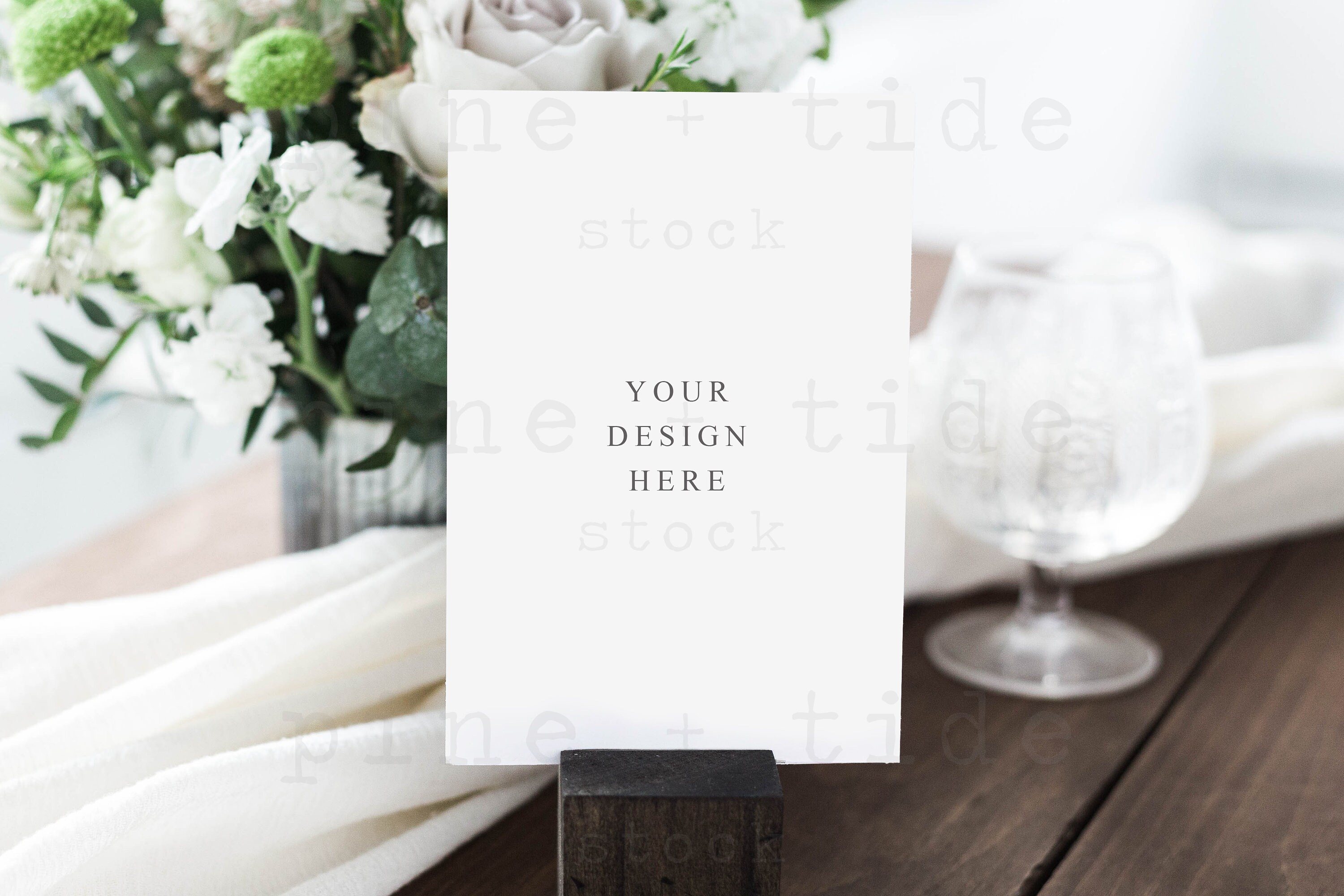 Wedding Table Number Mockup High Res JPEG Stock Photo 4x6 Portrait
