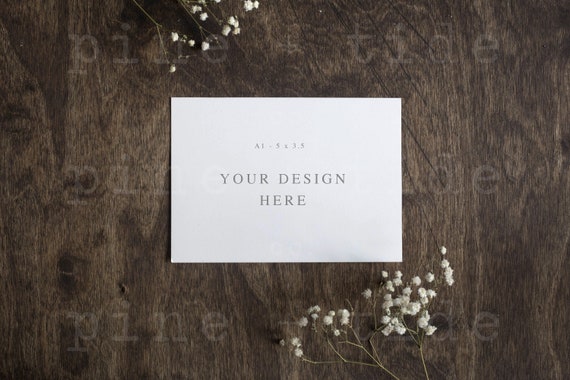 5x7 Blank Card Mockup Wedding Invitation Mockup Styled Etsy