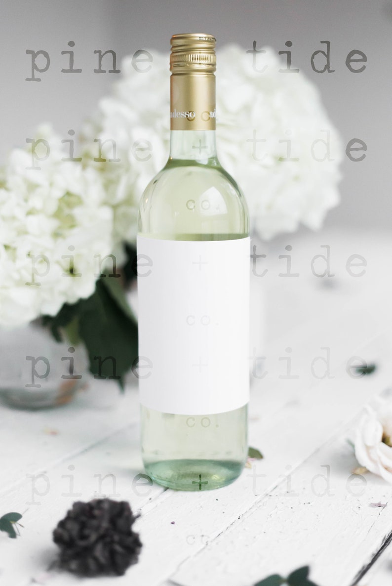 Wine Bottle Mockup Wedding Favor Stock Photo JPEG Mockup
