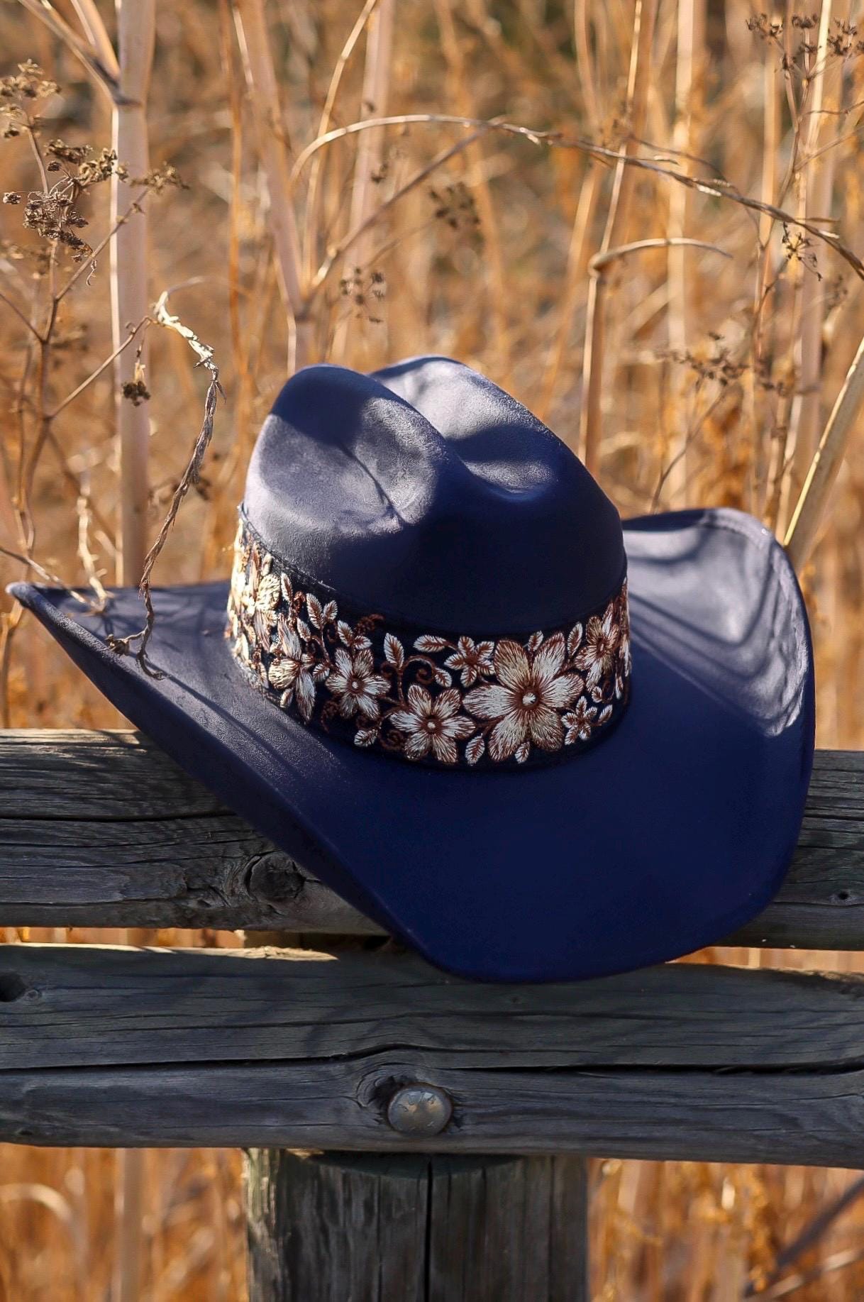 Cowgirl Hat “dolly” in Dark Denim - Etsy