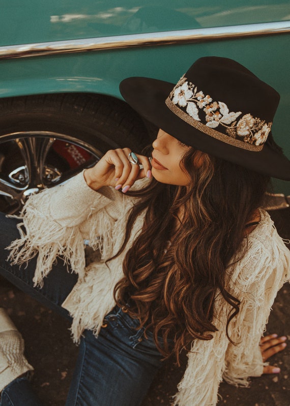 Fedora Hat Suede GIANNA in Black 