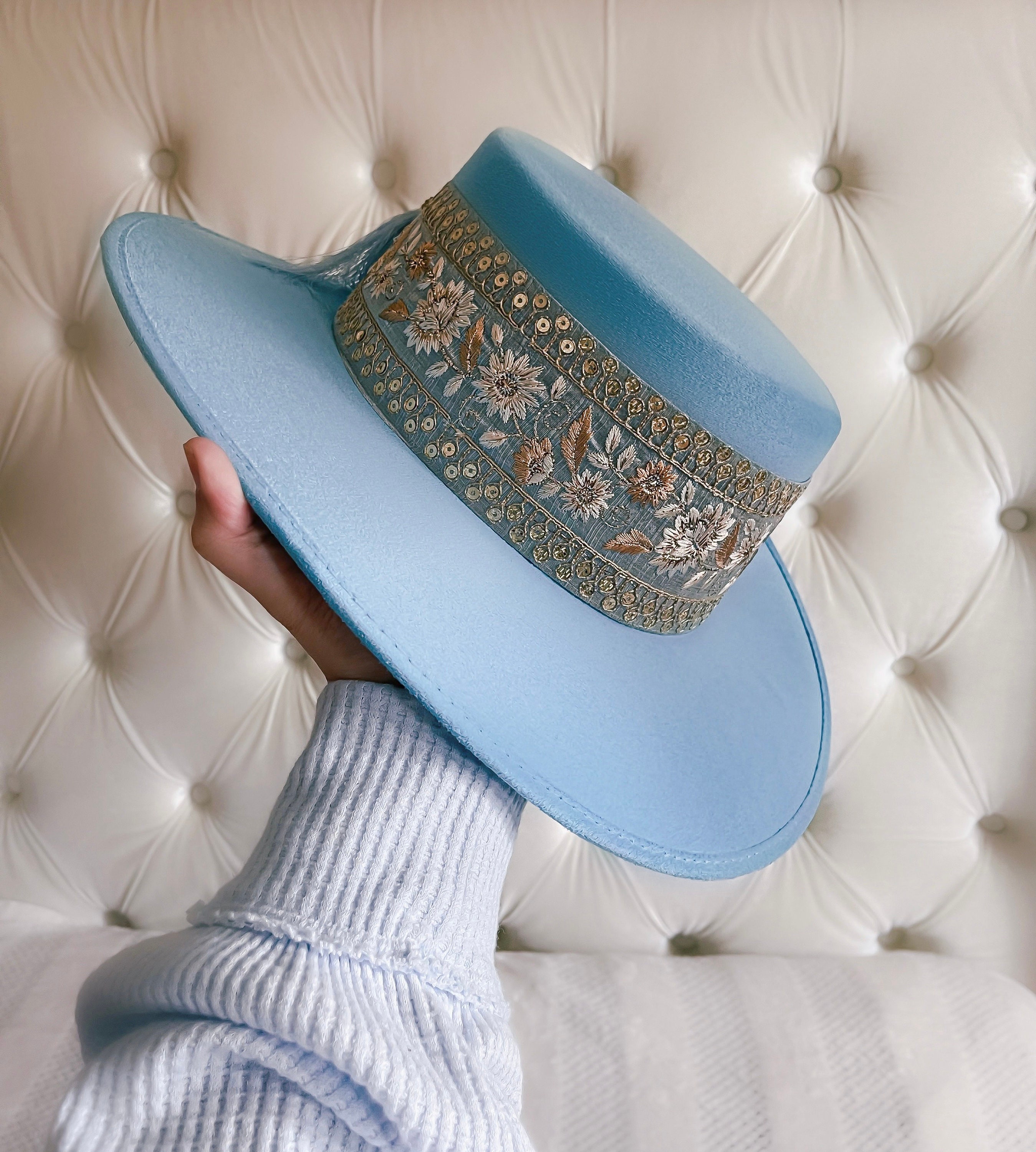 HNR X Stephanie Danielle “sausalito” Hat in Sky Blue - Etsy display picture 2