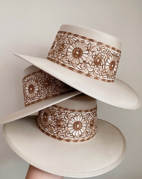 Boater Hat sofia in Ivory - Etsy