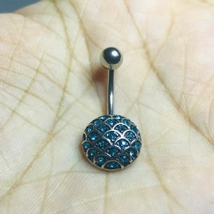 Stainless Steel Aqua Ocean Charm Navel Ring/Belly Ring/Mermaid Belly Ring