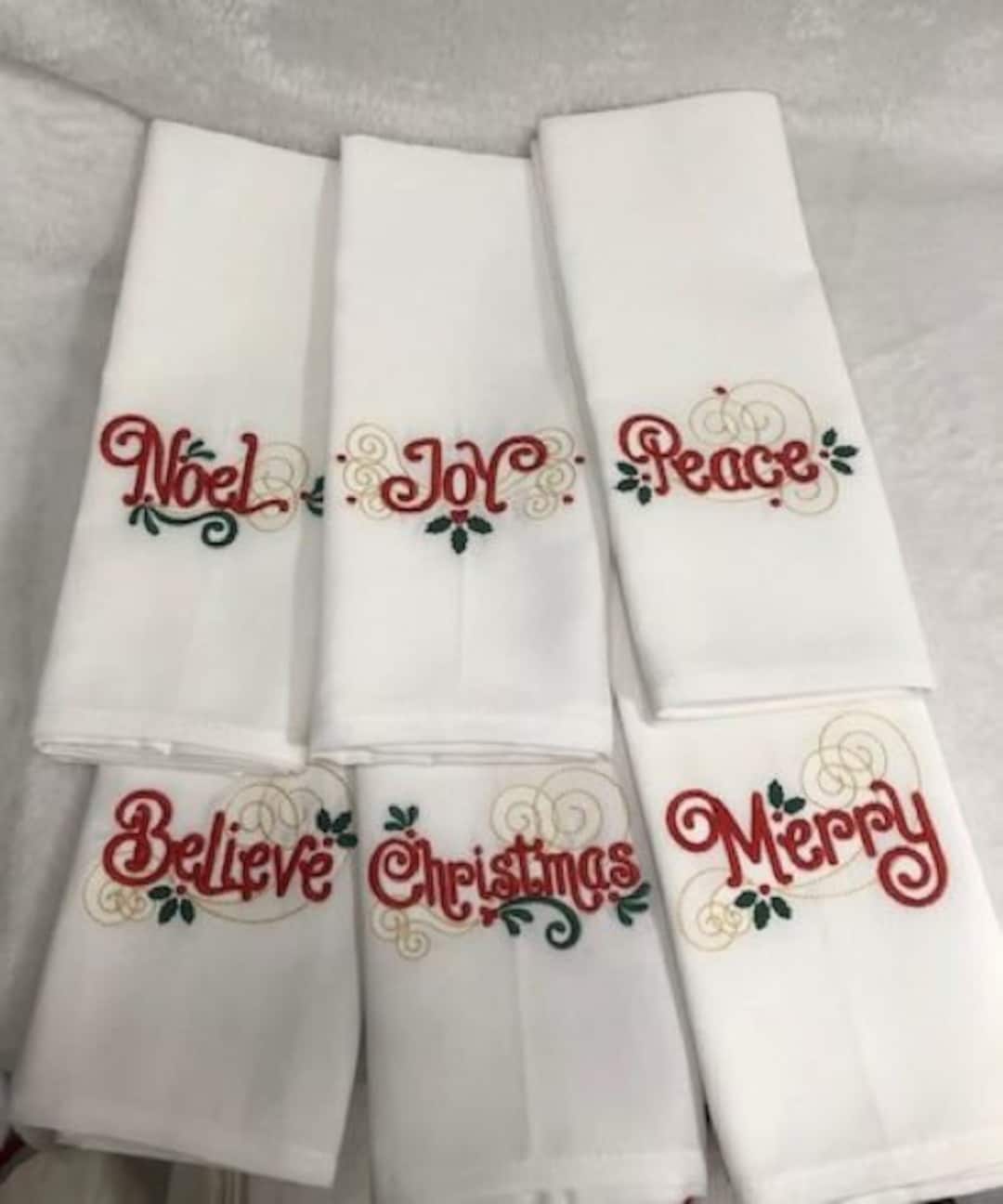 Christmas Dinner Cloth Napkins Set Family Christmas Dinner Etsy