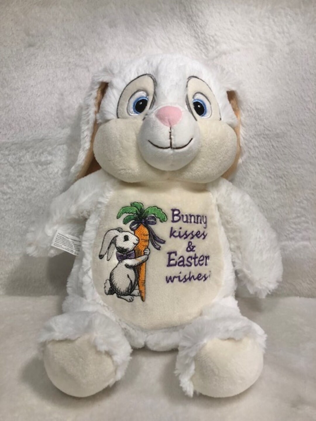 Personalized Embroidered White Bunny Rabbit Bunny Kisses and Easter ...