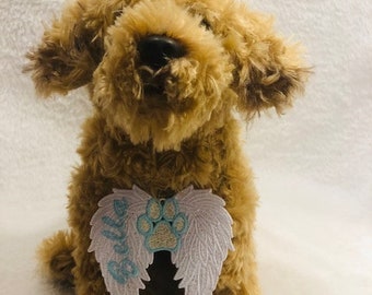 Pet Loss Gifts Angel Wings with Paw Print FSL, Plush labradoodle,  Pet Loss, Loss of Pet, Memorial, Rainbow bridge