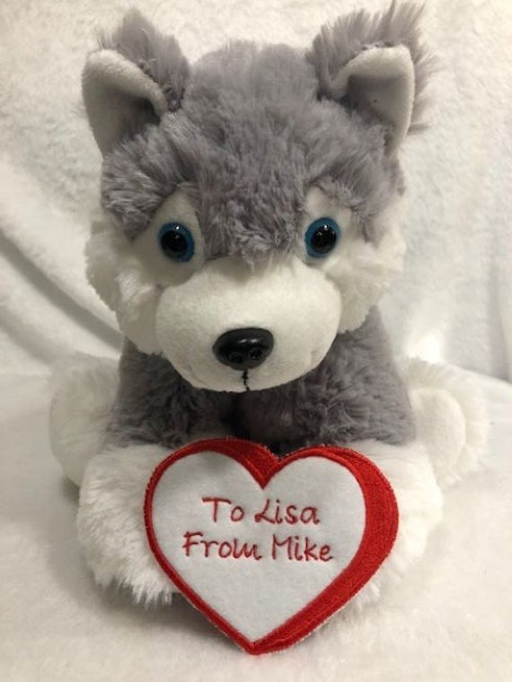 husky valentine stuffed animal