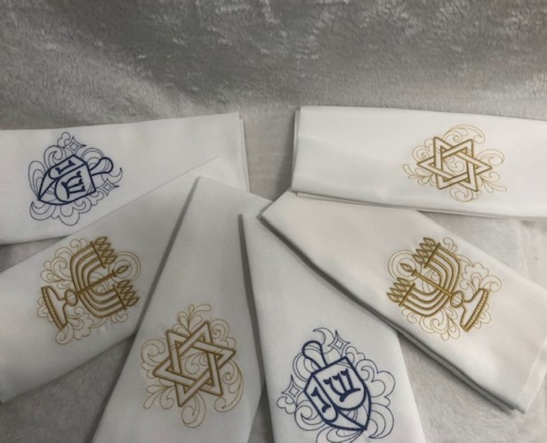 Hanukkah Dinner Napkin Set, Chanukah Kitchen Napkin, Hanukah Cloth