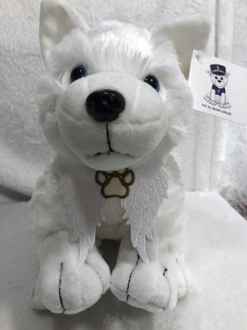 Pet Loss Gifts Angel Wings With Paw Print FSL Plush Husky - Etsy