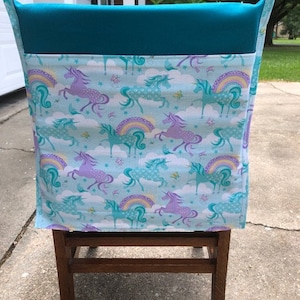Seat Pocket Girl themed, Chair pocket, Chair bag, Seat Pocket for Preschool, girl, personalized, Unicorn, princess