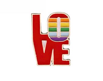 Rainbow LOVE Pin | Badge | Colorful | Pride | Rainbow | Artist