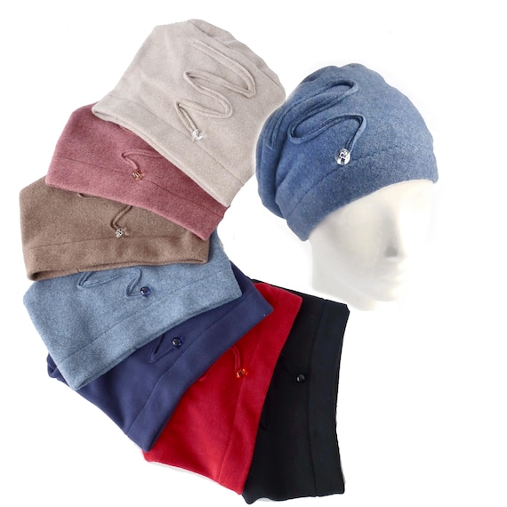 Damenmütze, Beanie aus Biobaumwolle, weicher  Fleece, Einheitsgröße, Stretchmütze, warme slouchy Beanie