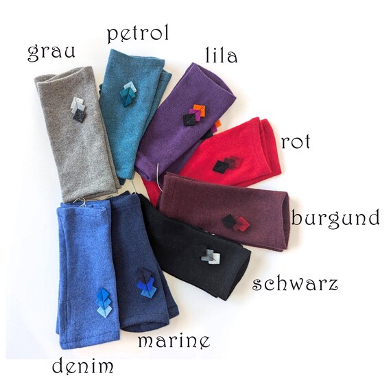 Handstulpe, Pulswärmer, Armstulpen, Merinowolle, Filzmosaik