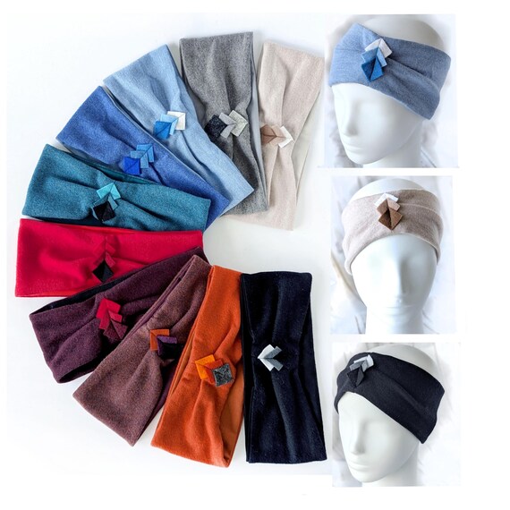 Damen Stirnband Merinowolle, Merinojersey, Innenfutter Baumwolle, Turbanstirnband