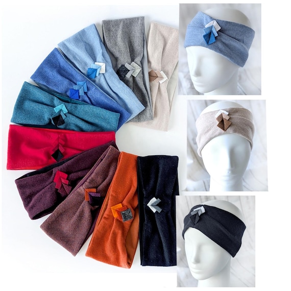 Damen Stirnband Merinowolle, Merinojersey, Innenfutter Baumwolle, Turbanstirnband