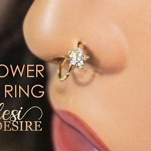 Flower Crystals Rhinestone Nosering image 1