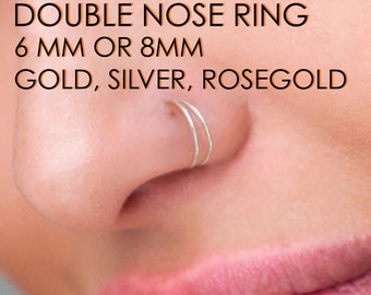 18k Gold Plated Cuff Bead Seamless Nose Nostril Hoop Ring 16 gauge 16g 8 mm 18k Gold Plated Cuff Bead Seamless Nose Nostril Hoop Ring 16 gauge 16g 8 mm