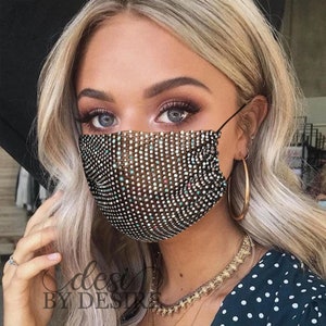 Wedding Bridal Face Mask | Crystal Bling Face Mask | Rhinestone Face Mask | Party Face Mask | Breathable Mask | Fancy Mask | Bridal Gifts