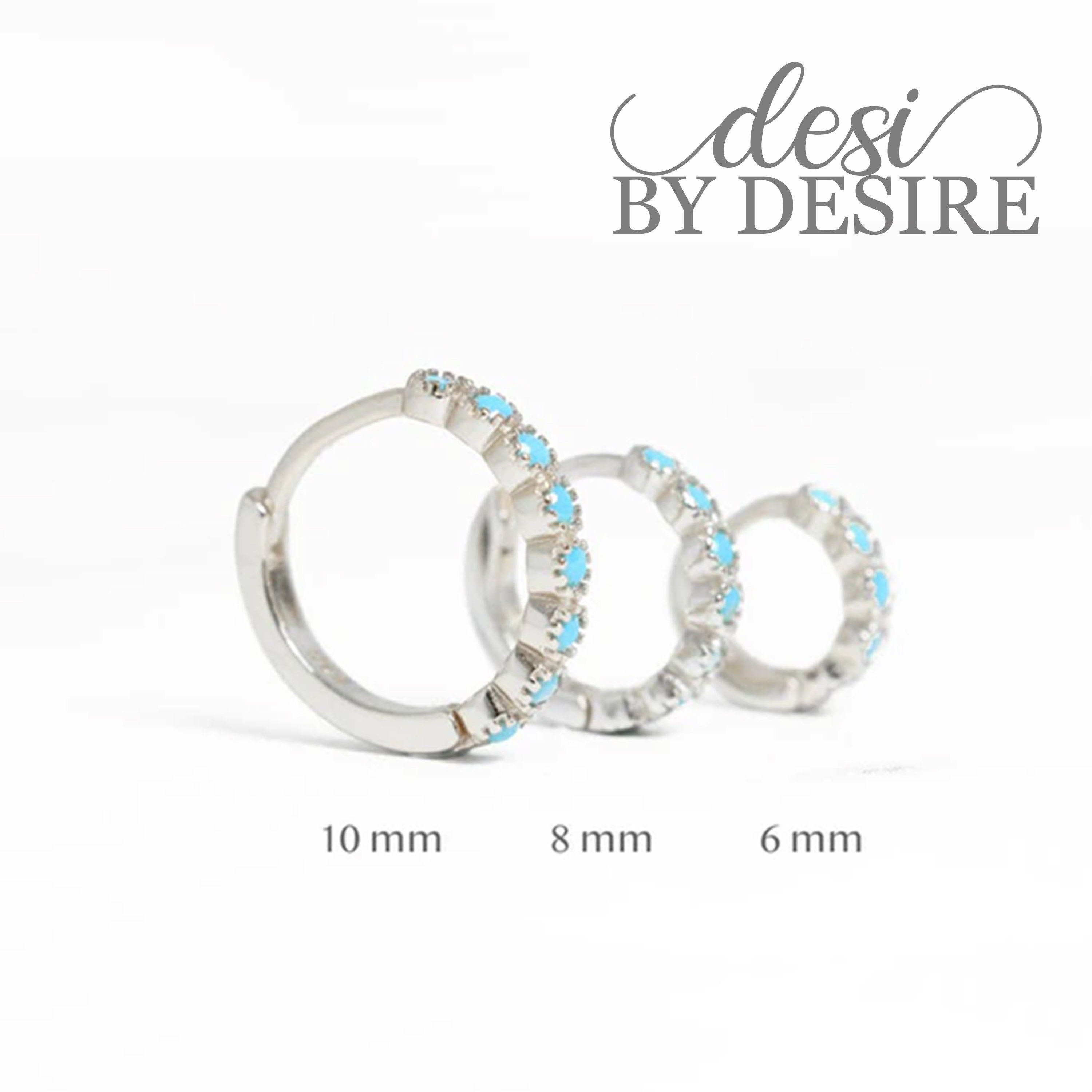 Turquoise Nose Ring Hinged Nose Hoop 18K Gold Nosering Etsy