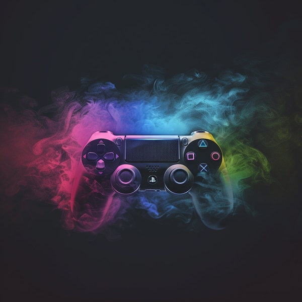 PlayStation handset/Remote downloadable png, PlayStation png, remote png, Colour explosion png