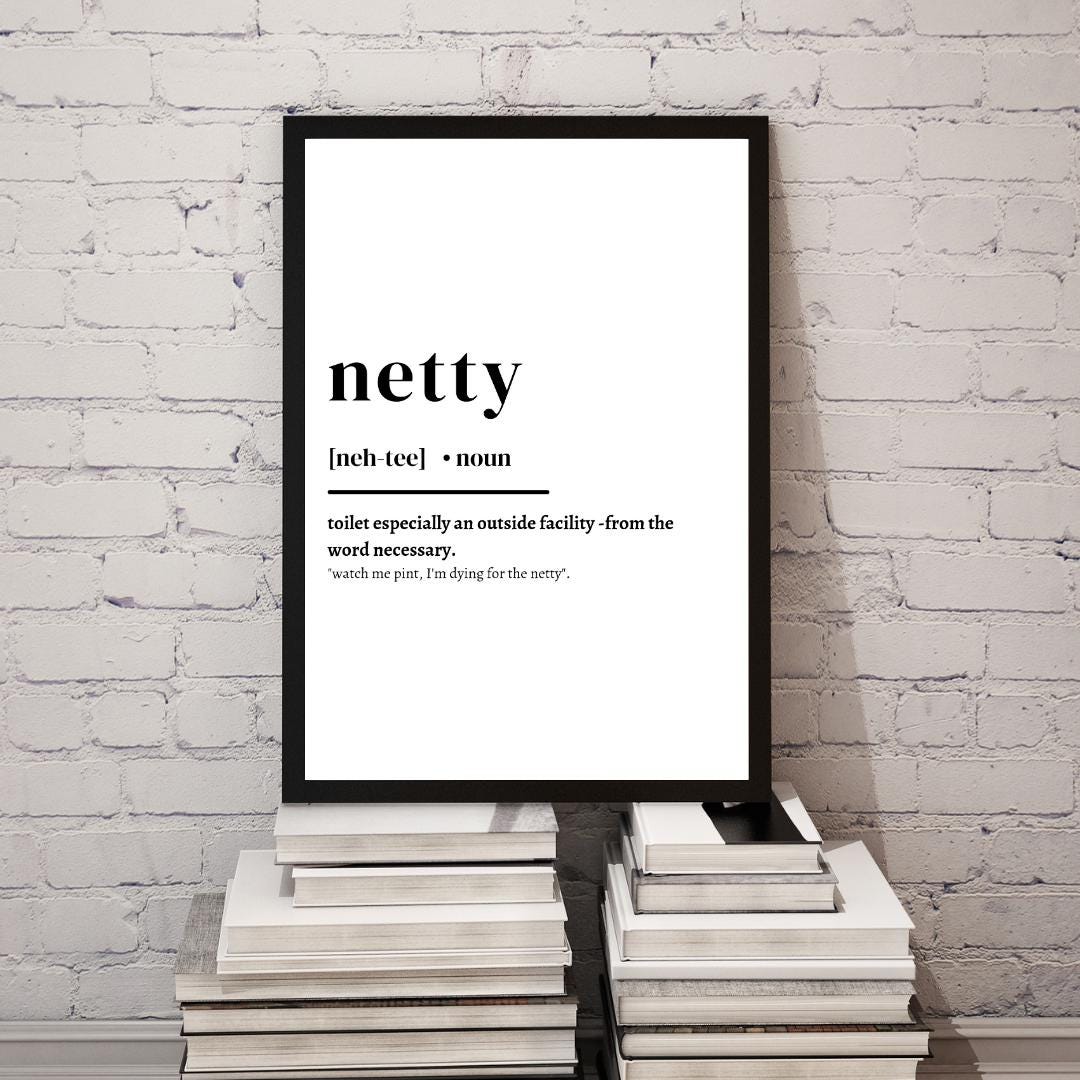 Define Netty Netty Definition / Geordie Toilet / Download /digital Download - Etsy