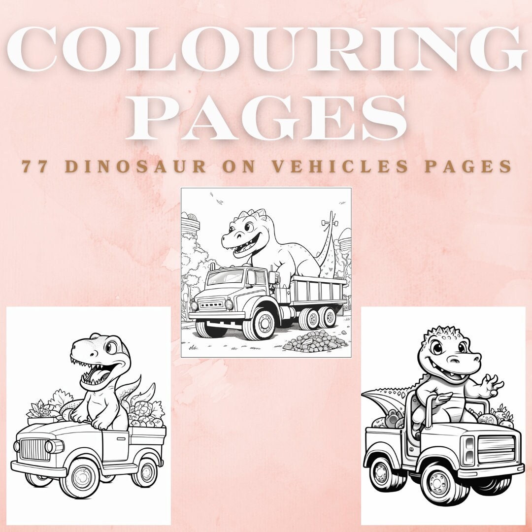 Dinosaur Car Colouring
