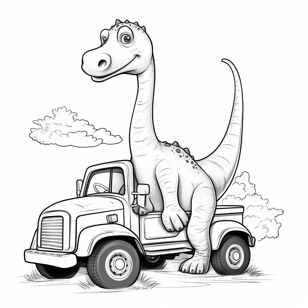 77 Dinosaur on Vehicles Colouring Pages Adult / Children Colouring ...