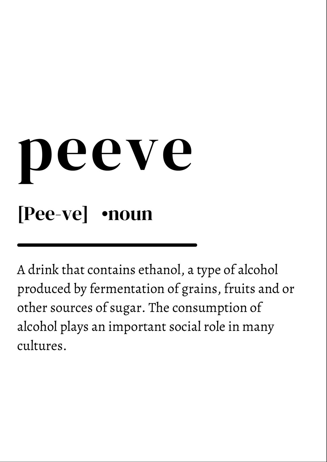 Peeve Definition. Digital Print Download Etsy