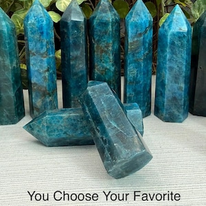 Blue Apatite Tower Obelisk: Crystal Gift