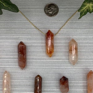 Fire Quartz Necklace: 14k Gold Filled Hematoid Crystal, You Choose