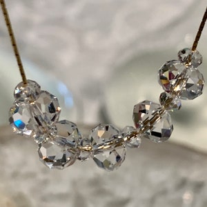 Floating Crystal Necklace: 14K Gold Filled Chain, Sparkly Clear Crystals