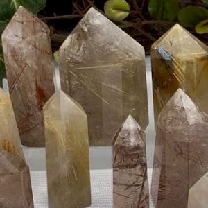 Rutilated Quartz Tower Obelisk: Crystal Point, You Choose