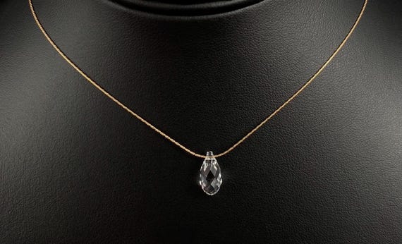 Black Onyx Single Bead Floating Necklace 14/20 Gold-filled Chain Black Onyx Single Bead Floating Necklace 14/20 Gold-filled Chain
