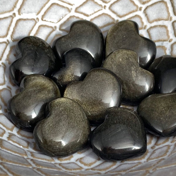 Golden Sheen Obsidian Hearts, Fun Unique Gift