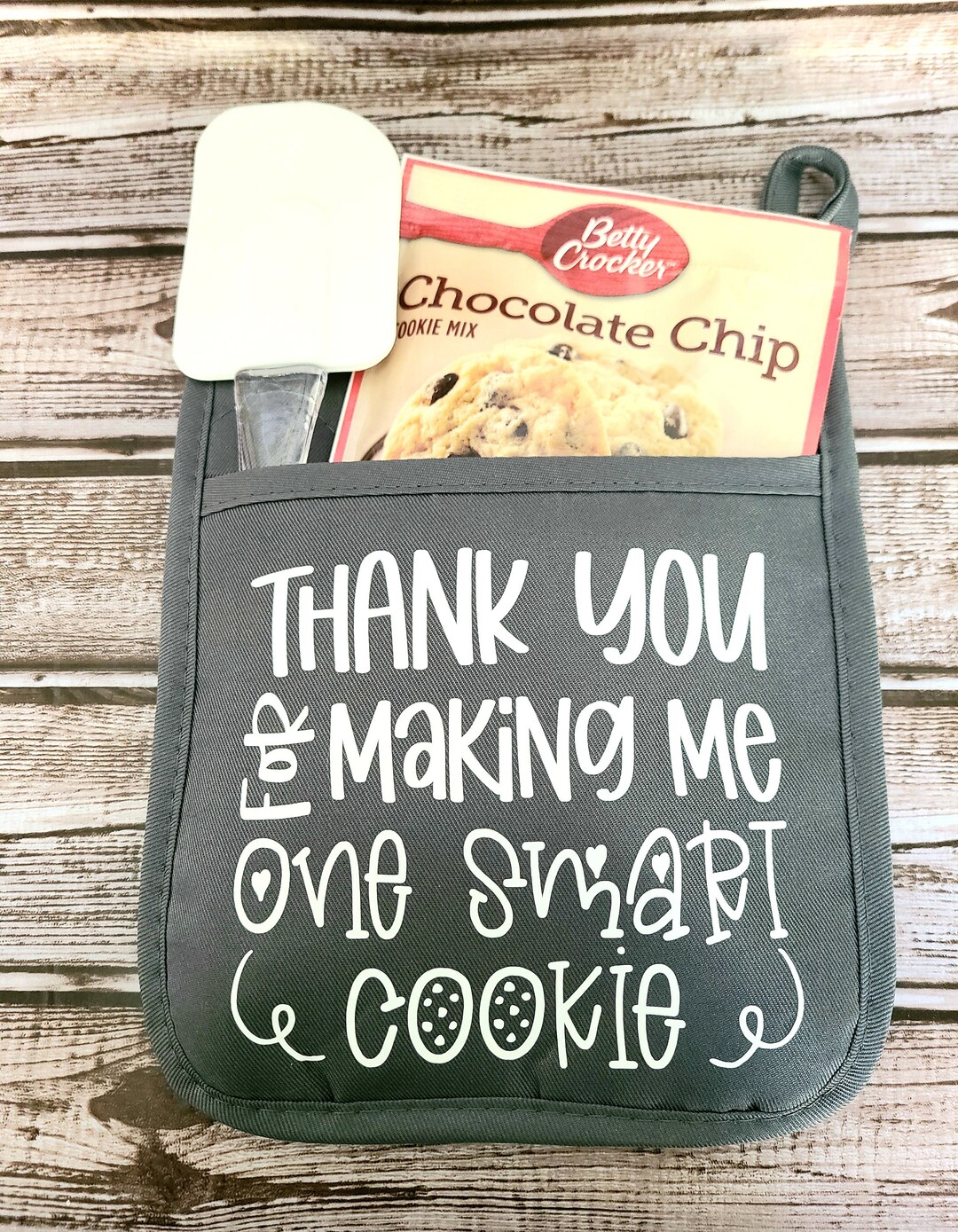 TEACHERS GIFT Oven Mitt Pot Holder From Students Includes Cookie Mix & Spatula Teacher