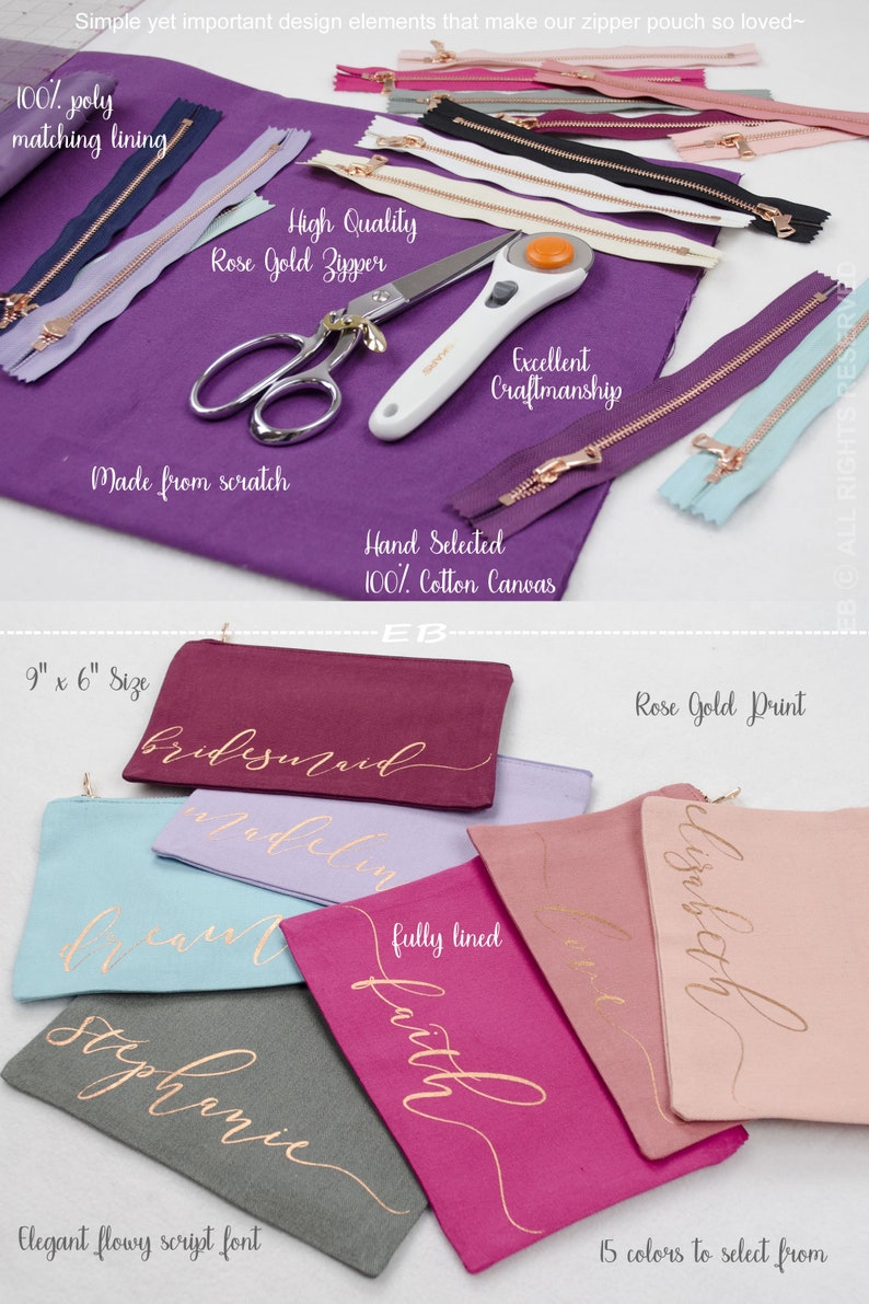 Personalized Make up Bag Monogram Bag Bridesmaid Gift Etsy