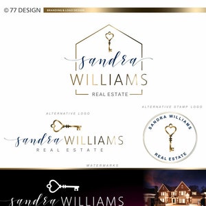 Logo immobiliare, Logo agente immobiliare, kit di branding, Marketing immobiliare, Biglietto da visita, Marchio broker, Marchio key house timbro agente immobiliare logo oro 063