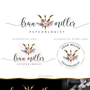 Blume feminines Logo, Psychologie Logo, Medizinisches Design, Clinic Health Logo Doctor Branding Kit, Coach Psi Symbol Therapie custom watermark 210